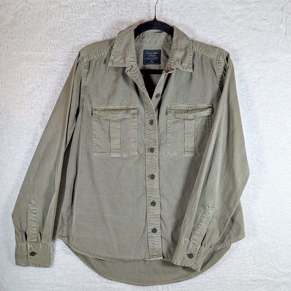 Abercrombie & Fitch Tops - 349-Abercrombie‎ & Fitch Khaki Shirt